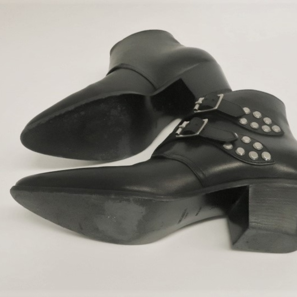 Saint Laurent Studded Double Monk Ankle Boots - Picture 7 of 8